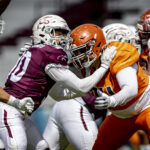 Ciudad de México, 03 de octubre de 2026.– Encuentro correspondiente a la jornada cinco de la Categoría Mayor de la Organización Nacional Estudiantil de Futbol Americano (ONEFA) temporada 2026 entre los Burros Blancos del Instituto Politécnico Nacional (IPN) en contra de los Leones de la Universidad Anáhuac México Norte correspondiente a la temporada 2026. El encuentro se disputó a las 12:00 horas en el Estadio Wilfrido Massieu, en la Ciudad de México. Resultando vencedores los Leones con un marcador de 24 puntos a 6.

Foto: Photo Agency FPC / Eduardo Mendoza